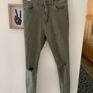 Zara High Waisted Distressed Jeans